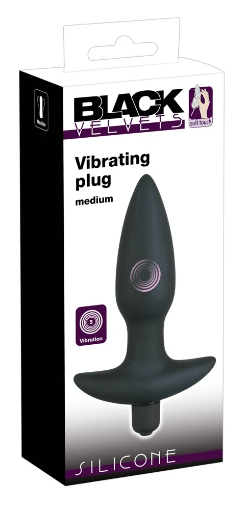 Black Velvets Vibr. Plug Mediu
