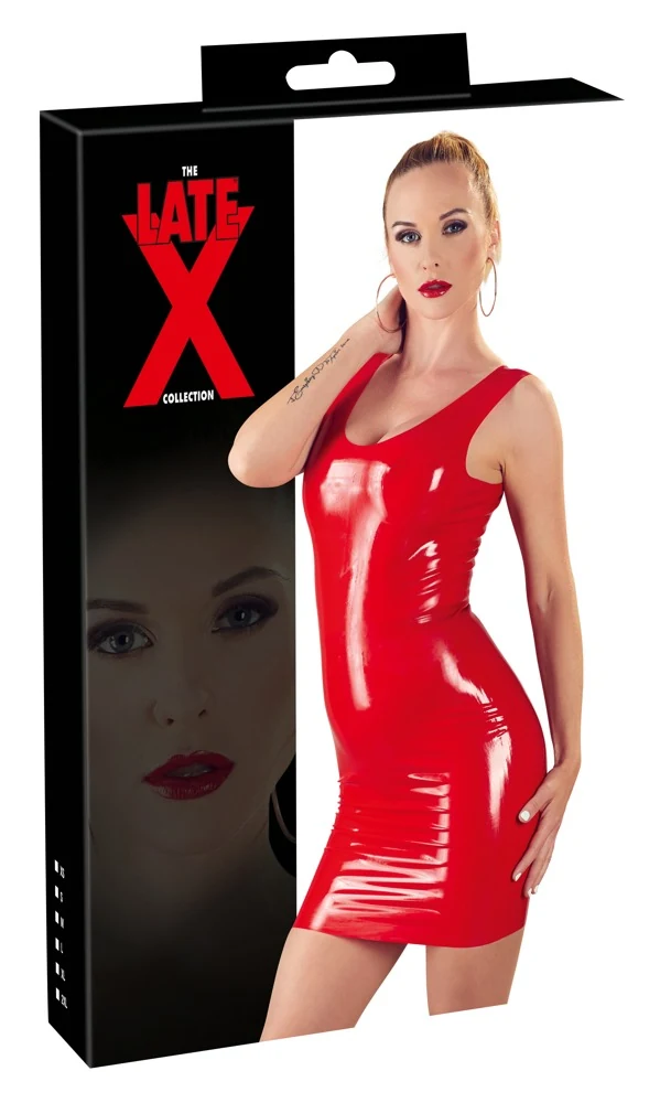 Latex Minikleid rot L