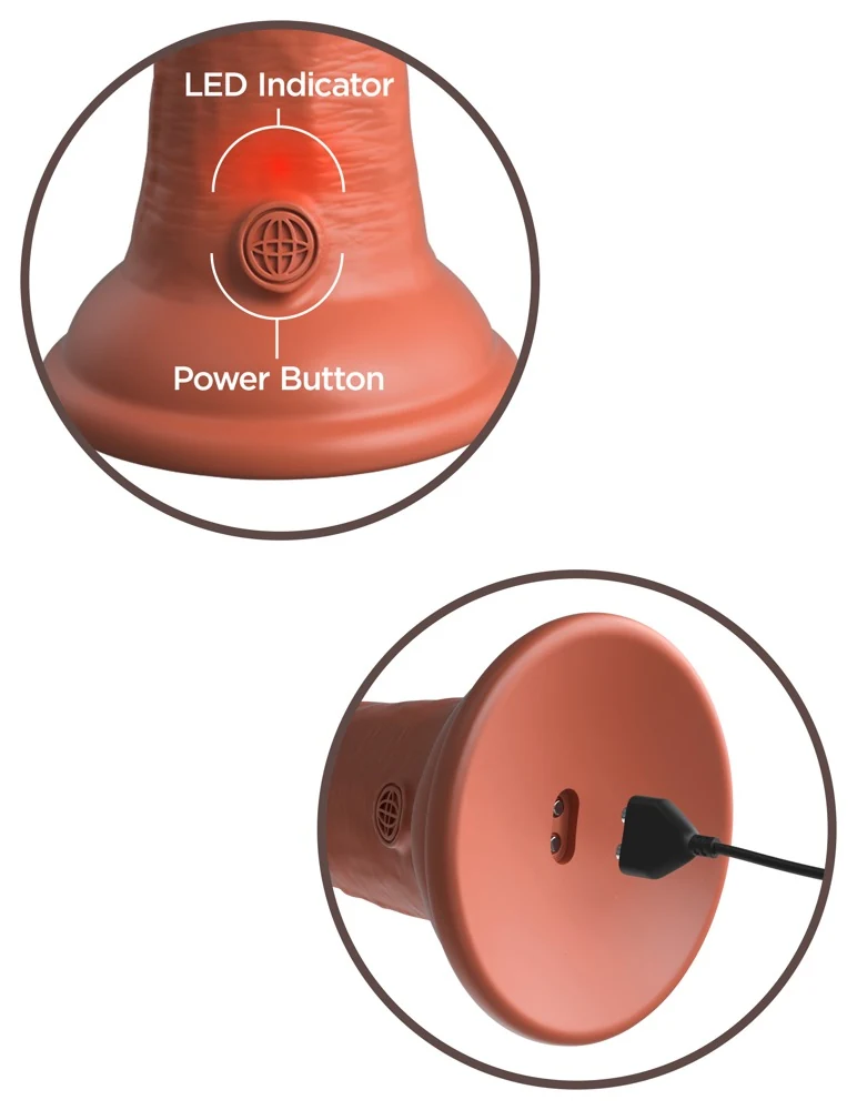 King Cock Elite 8 DD Vibrating Cock Tan