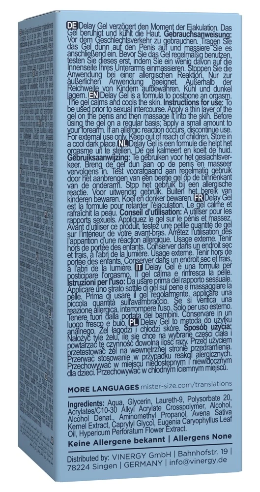 Mister Size Delay Gel 50 ml