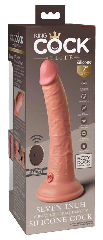 King Cock Elite 7 DD Vibrating Cock RC Lig