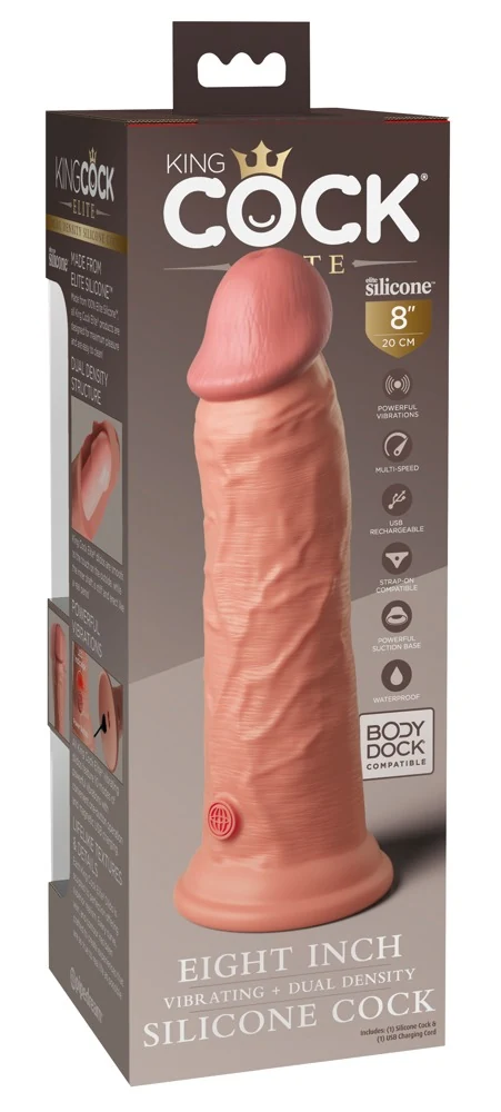 King Cock Elite 8 DD Vibrating Cock Light