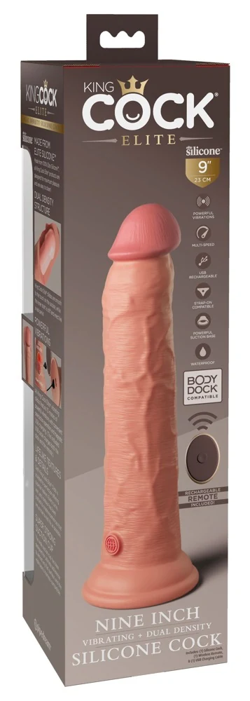 King Cock Elite 9 DD Vibrating Cock RC Lig