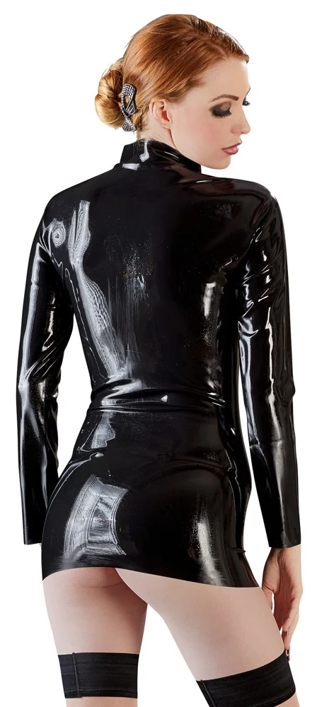 Latex Hemd Zip schwarz L