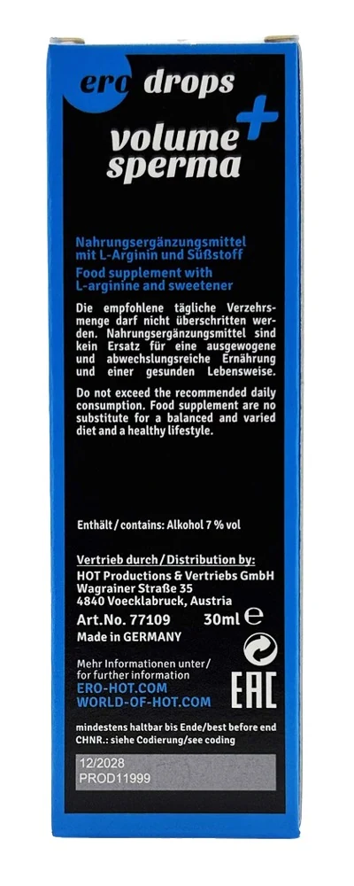 Volume Sperma + men 30 ml