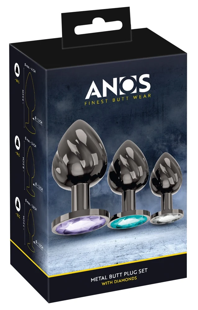 ANOS Metal Butt Plug Set Diamo