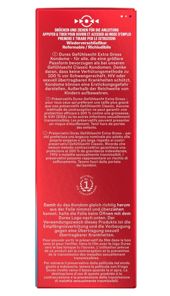 Durex Gefühlsecht extra groß30