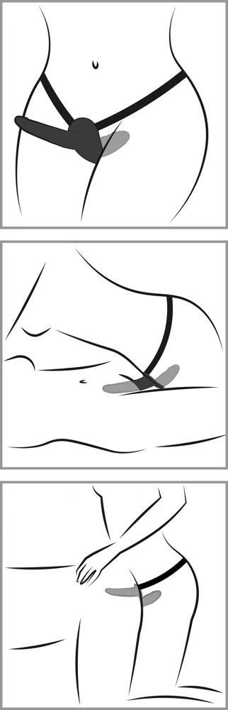 Double Strap-On Black Silicone