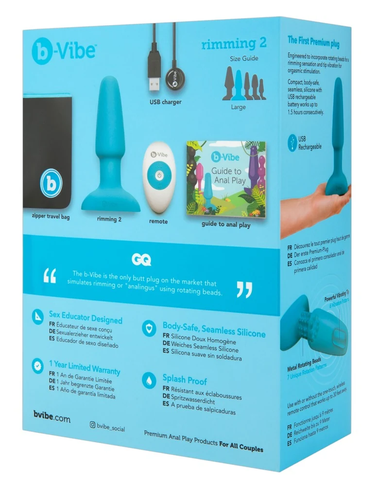 b-Vibe rimming Plug 2 Blue