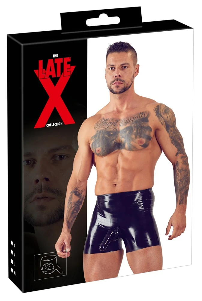 Latex Herren Slip schwarz XL