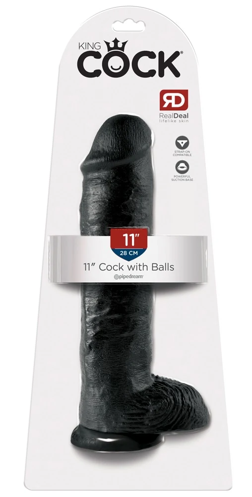 King Cock 11 Cock with Balls Dark
