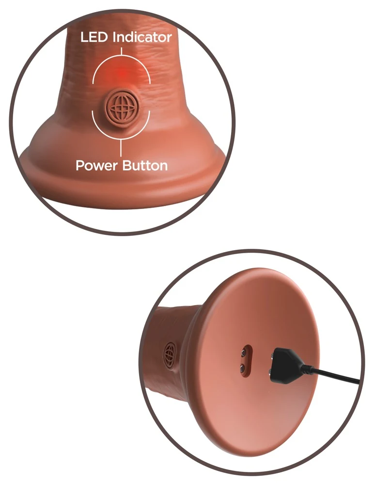 King Cock Elite 6 DD Vibrating Cock Tan