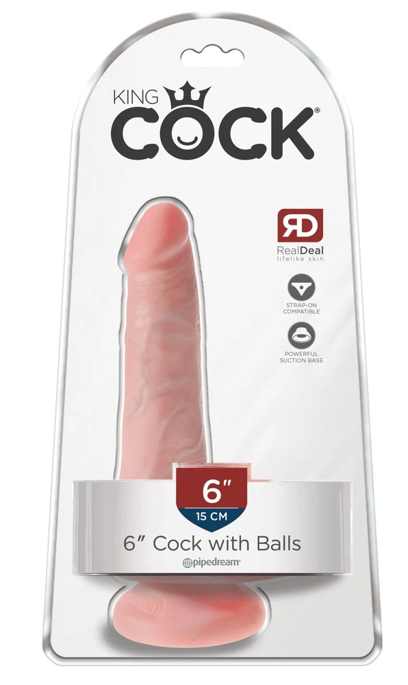 King Cock 6 Cock with Balls Light