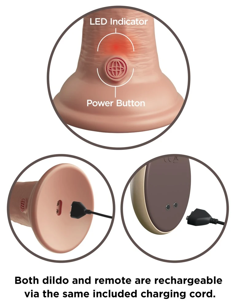 King Cock Elite 9 DD Vibrating Cock RC Lig