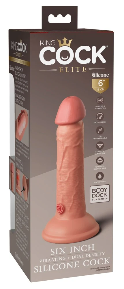 King Cock Elite 6 DD Vibrating Cock Light