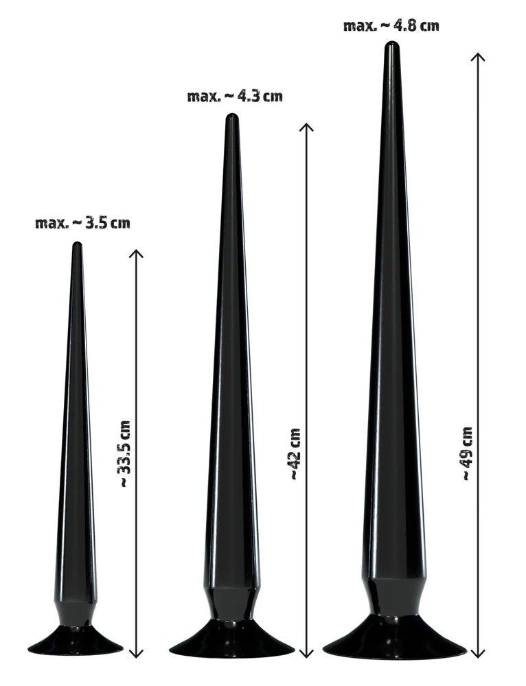 Super Long Anal Plug Set black