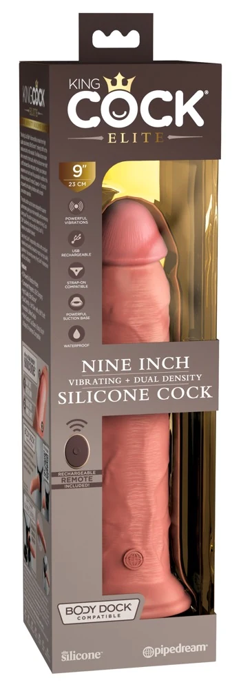 King Cock Elite 9 DD Vibrating Cock RC Lig